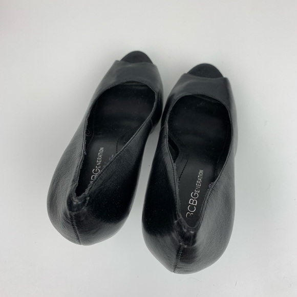 BCBGeneration Black Peep-Toe Heels Size 7 - Picture 3 of 6